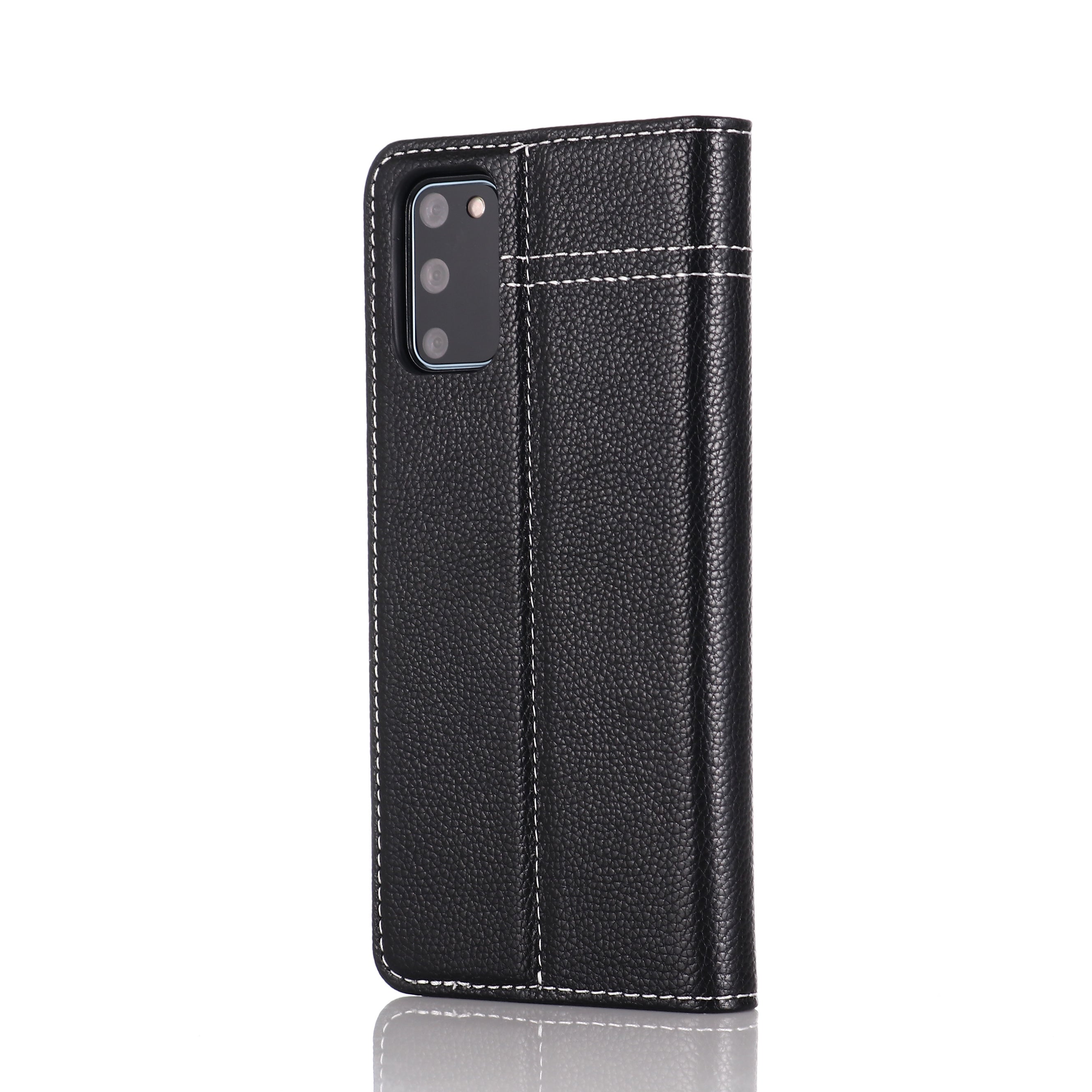 GEBEI Genuine Leather Unique Shell for Samsung Galaxy S20 4G/S20 5G - Black