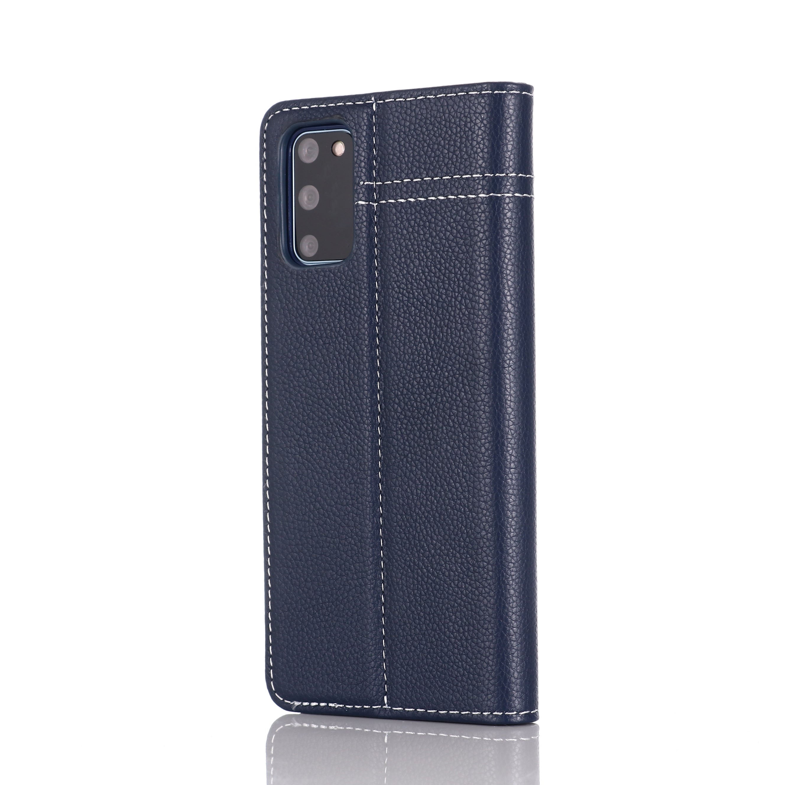 GEBEI Genuine Leather Unique Shell for Samsung Galaxy S20 4G/S20 5G - Dark Blue