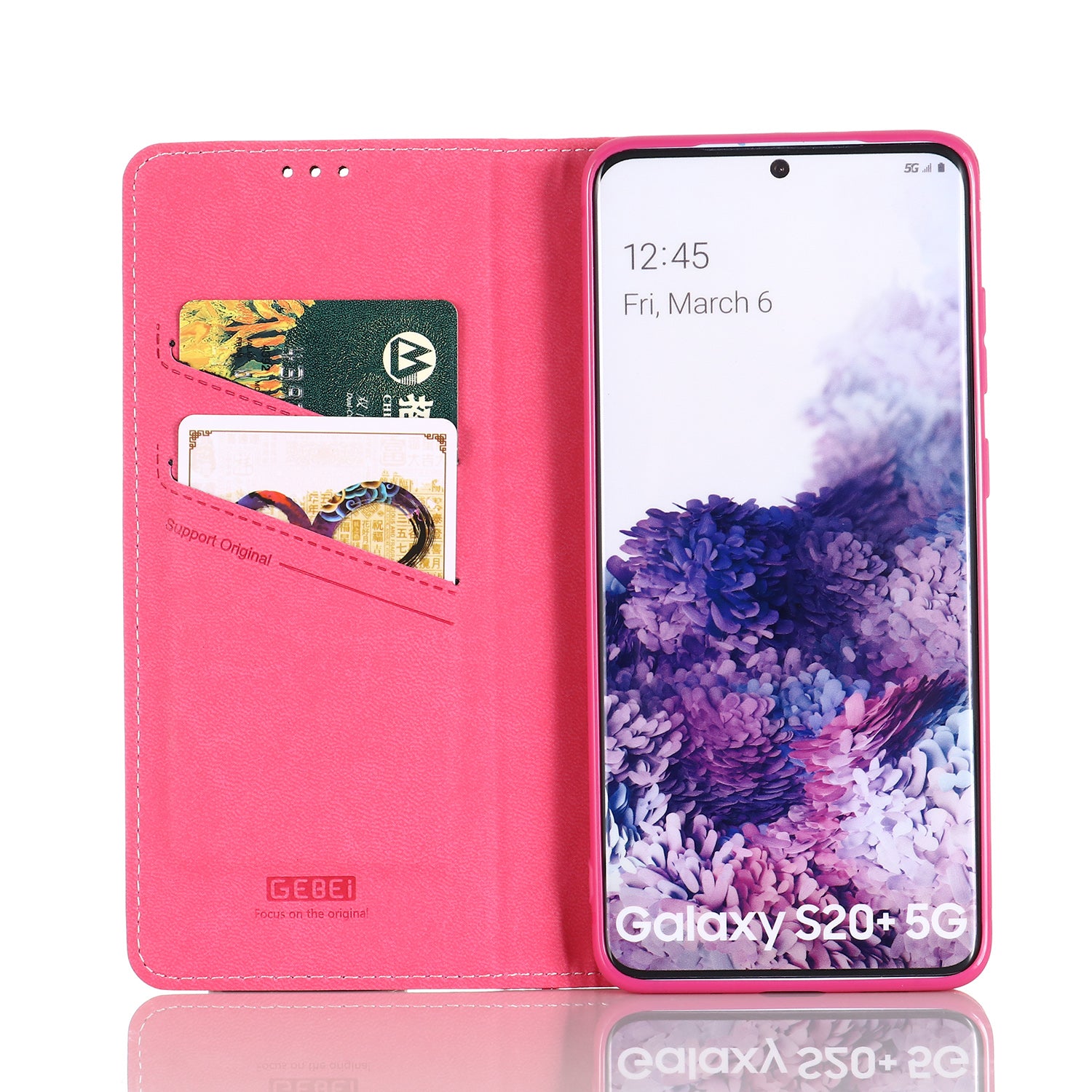 GEBEI Genuine Leather Cool Shell for Samsung Galaxy S20 Plus - Rose