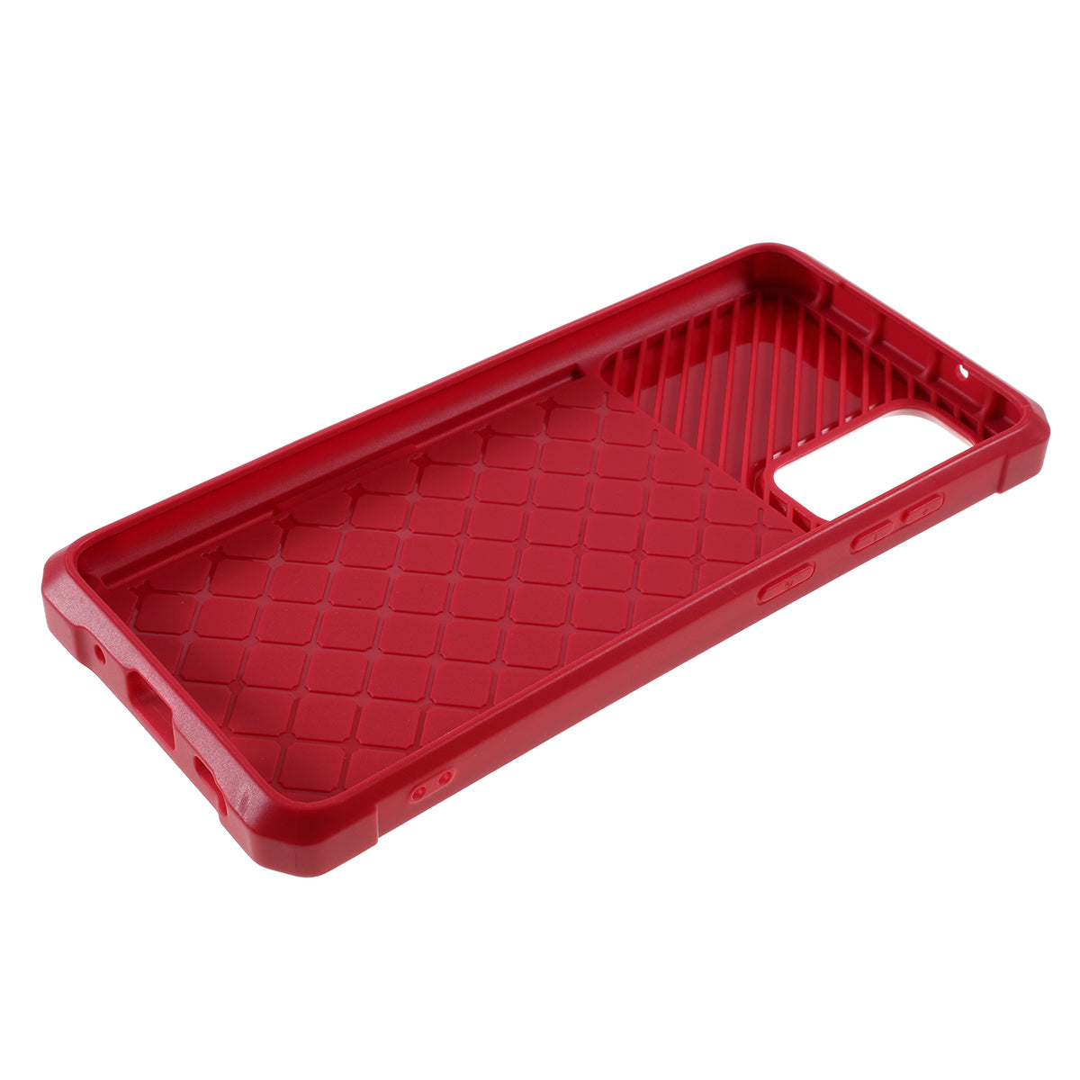 Phone Case with Card Slot and Elastic Finger Ring Strap Protective shell for Samsung Galaxy S20 4G/S20 5G - Red