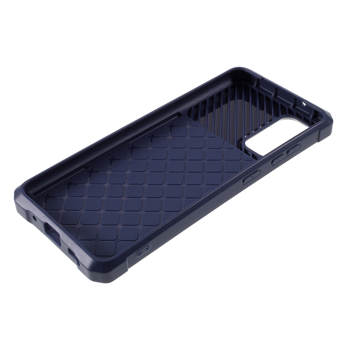 Phone Case with Card Slot and Elastic Finger Ring Strap Protective shell for Samsung Galaxy S20 4G/S20 5G - Dark Blue