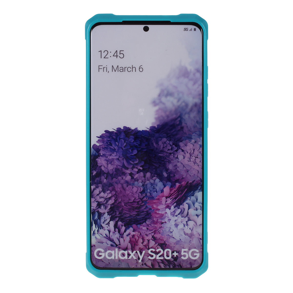 Phone Cover with Card Slot and Elastic Finger Ring Strap Protective shell for Samsung Galaxy S20 Plus/S20 Plus 5G  - Baby Blue