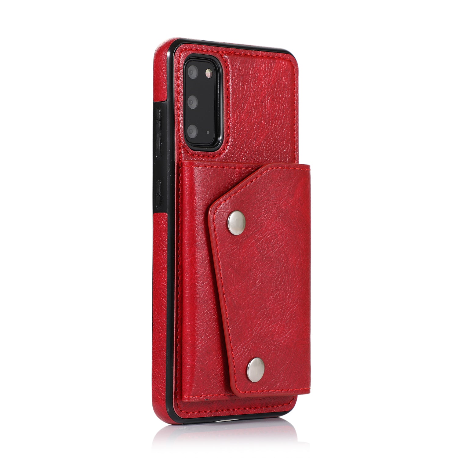 PU Leather Coated TPU Cover with Strap for Samsung Galaxy S20 4G/S20 5G - Red