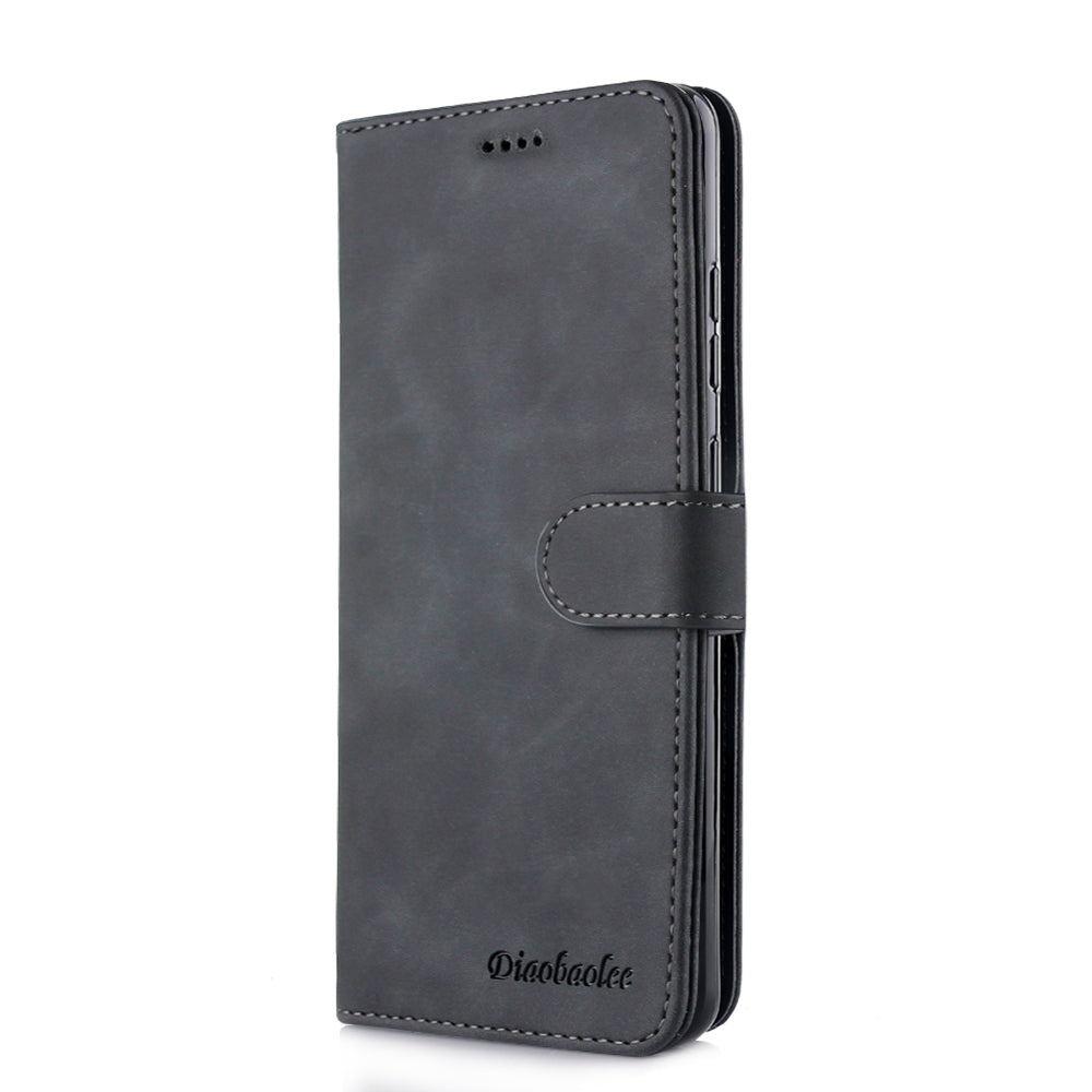 DIAOBAOLEE Leather with Wallet Stand Phone Cover for Samsung Galaxy S20 Ultra - Black