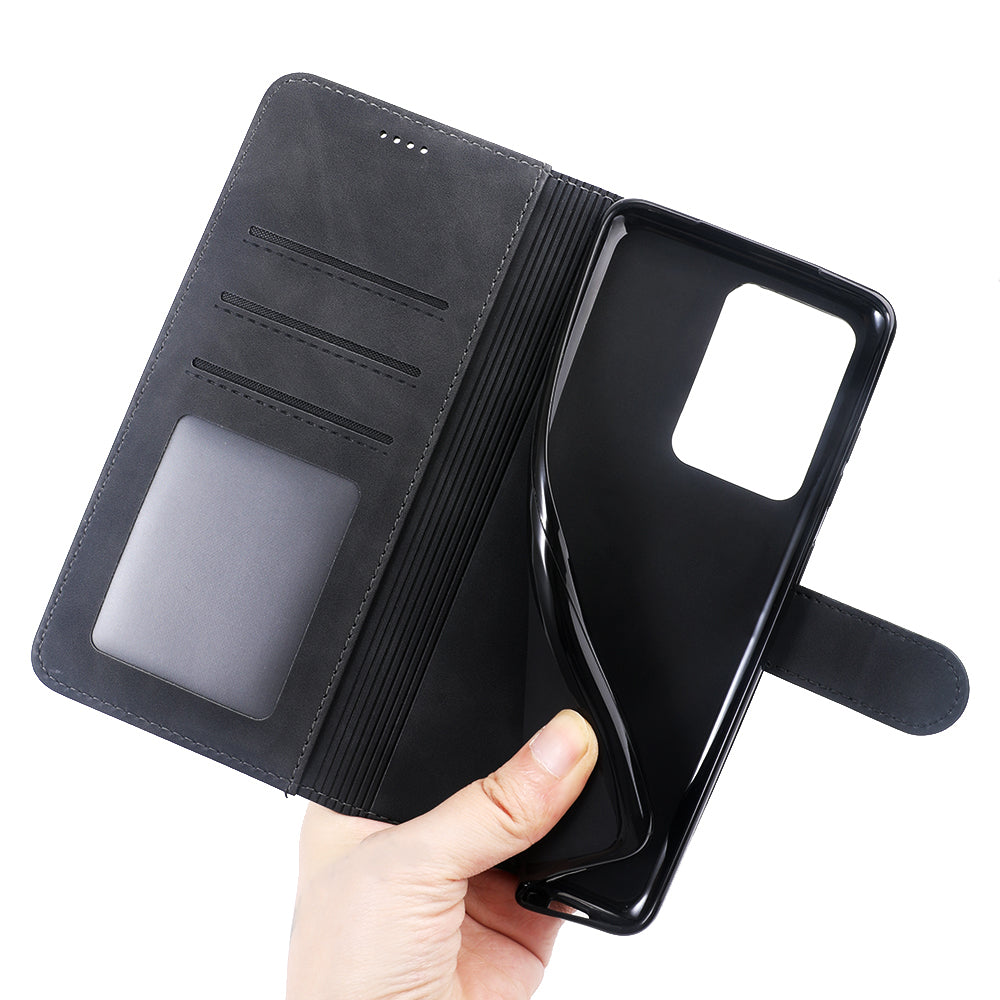 DIAOBAOLEE Leather with Wallet Stand Phone Cover for Samsung Galaxy S20 Ultra - Black