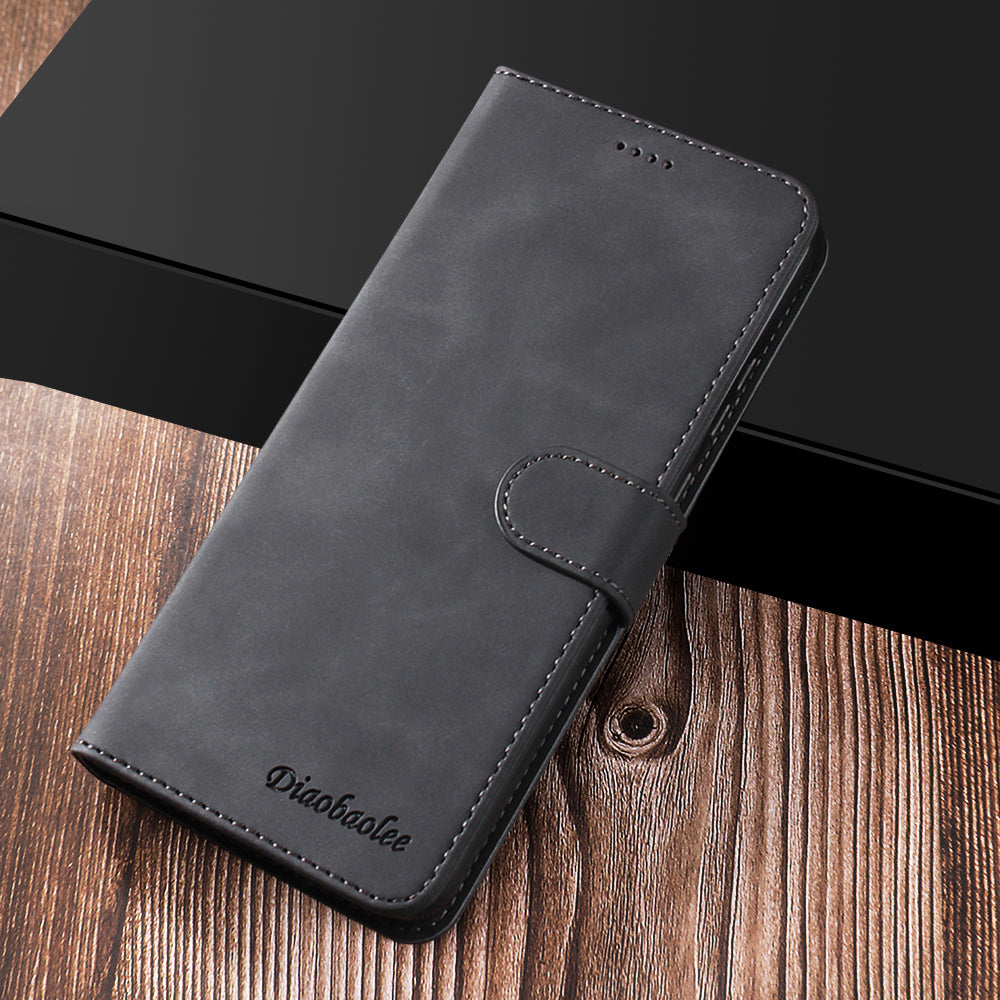 DIAOBAOLEE Leather with Wallet Stand Phone Cover for Samsung Galaxy S20 Ultra - Black