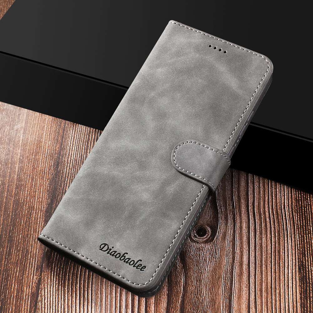 DIAOBAOLEE Leather with Wallet Stand Phone Cover for Samsung Galaxy S20 Ultra - Grey