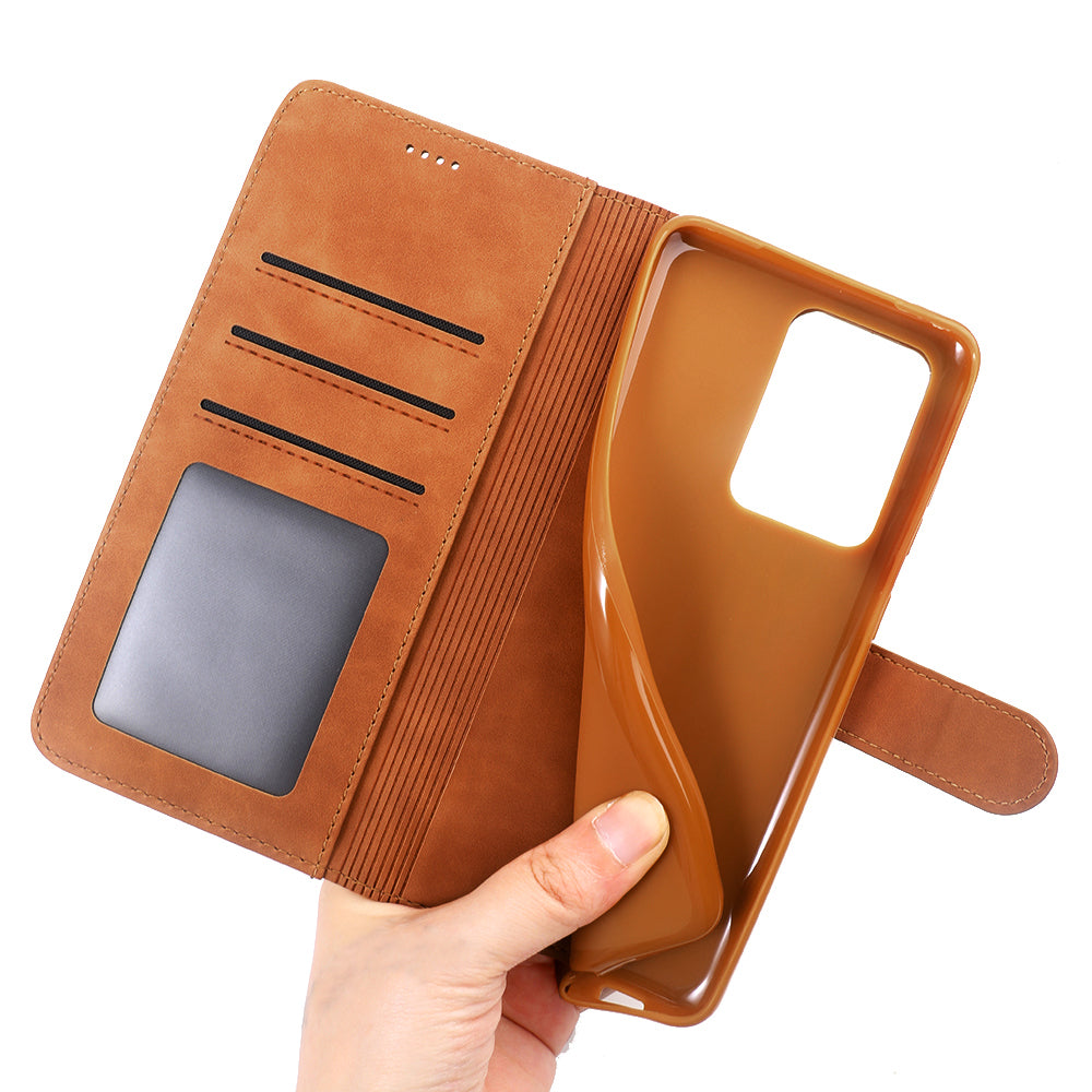 DIAOBAOLEE Leather with Wallet Stand Phone Cover for Samsung Galaxy S20 Ultra - Brown