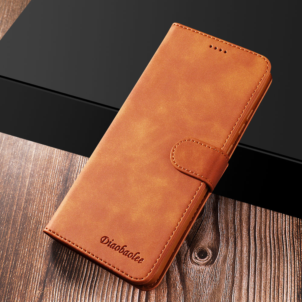 DIAOBAOLEE Leather with Wallet Stand Phone Cover for Samsung Galaxy S20 Ultra - Brown