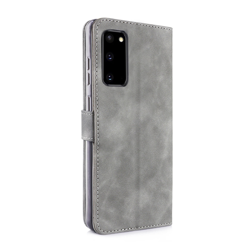 DIAOBAOLEE Wallet Leather Stylish Case for Samsung Galaxy S20 4G/S20 5G - Grey