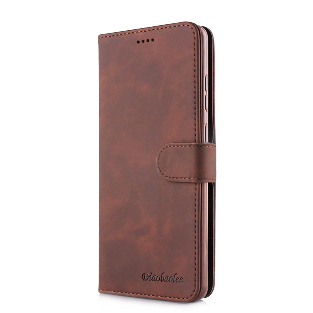 DIAOBAOLEE Wallet Leather Stylish Case for Samsung Galaxy S20 4G/S20 5G - Coffee