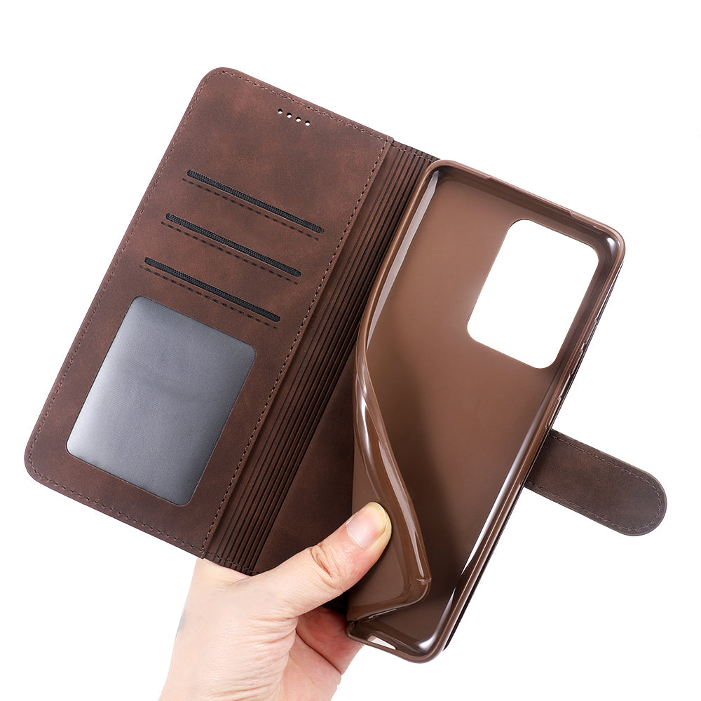 DIAOBAOLEE Wallet Leather Stylish Case for Samsung Galaxy S20 4G/S20 5G - Coffee