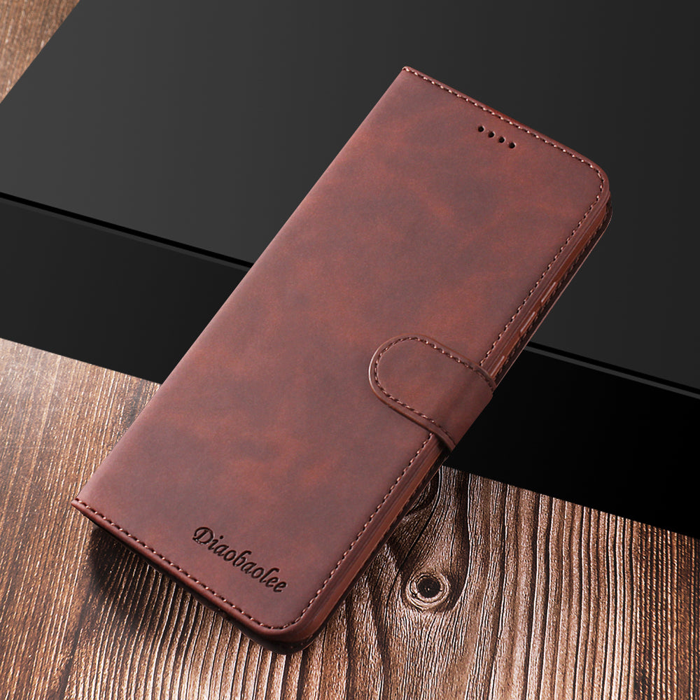 DIAOBAOLEE Wallet Leather Stylish Case for Samsung Galaxy S20 4G/S20 5G - Coffee