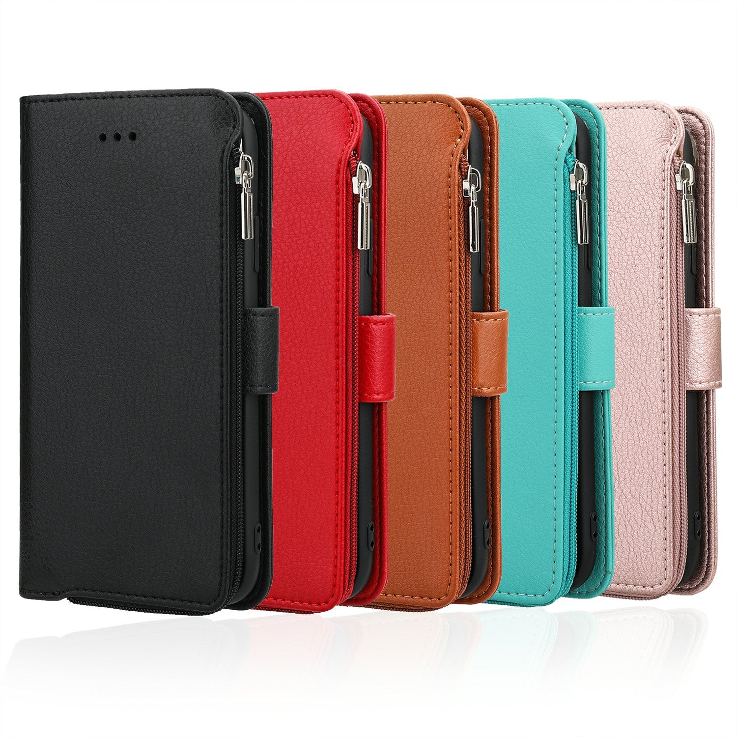 Microfiber Leather Phone Case Zipper Pocket Wallet  for Samsung Galaxy S20 Ultra - Black