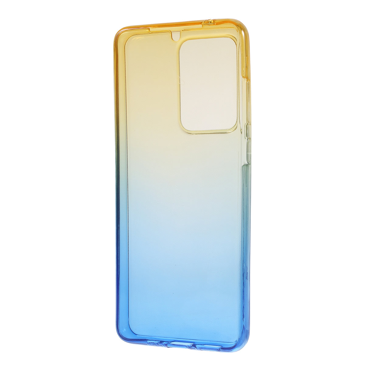 Gradient Color TPU Shell Front + Back Full Protection Phone Casing for Samsung Galaxy S20 Ultra - Yellow / Blue