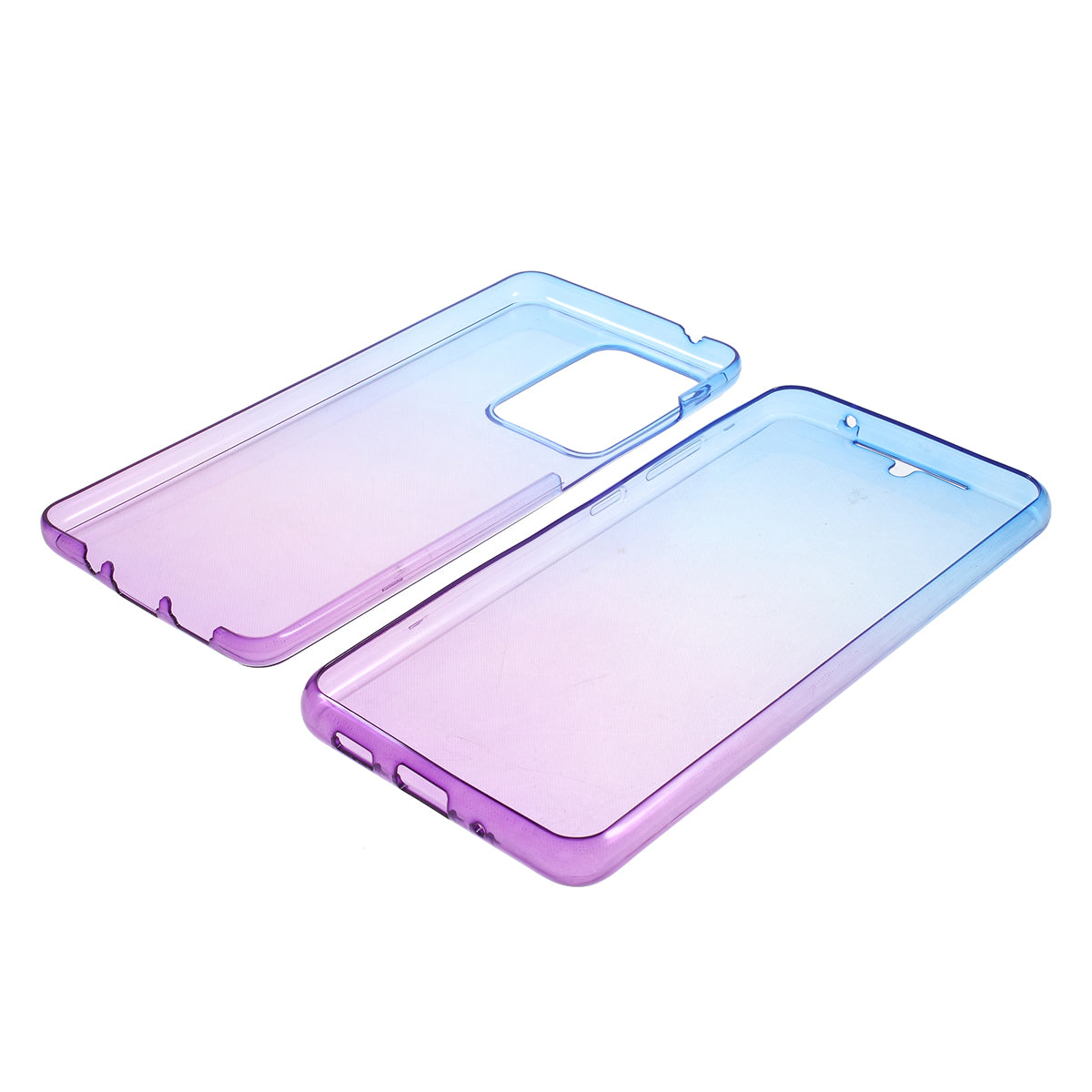 Gradient Color TPU Shell Front + Back Full Protection Phone Casing for Samsung Galaxy S20 Ultra - Blue / Purple