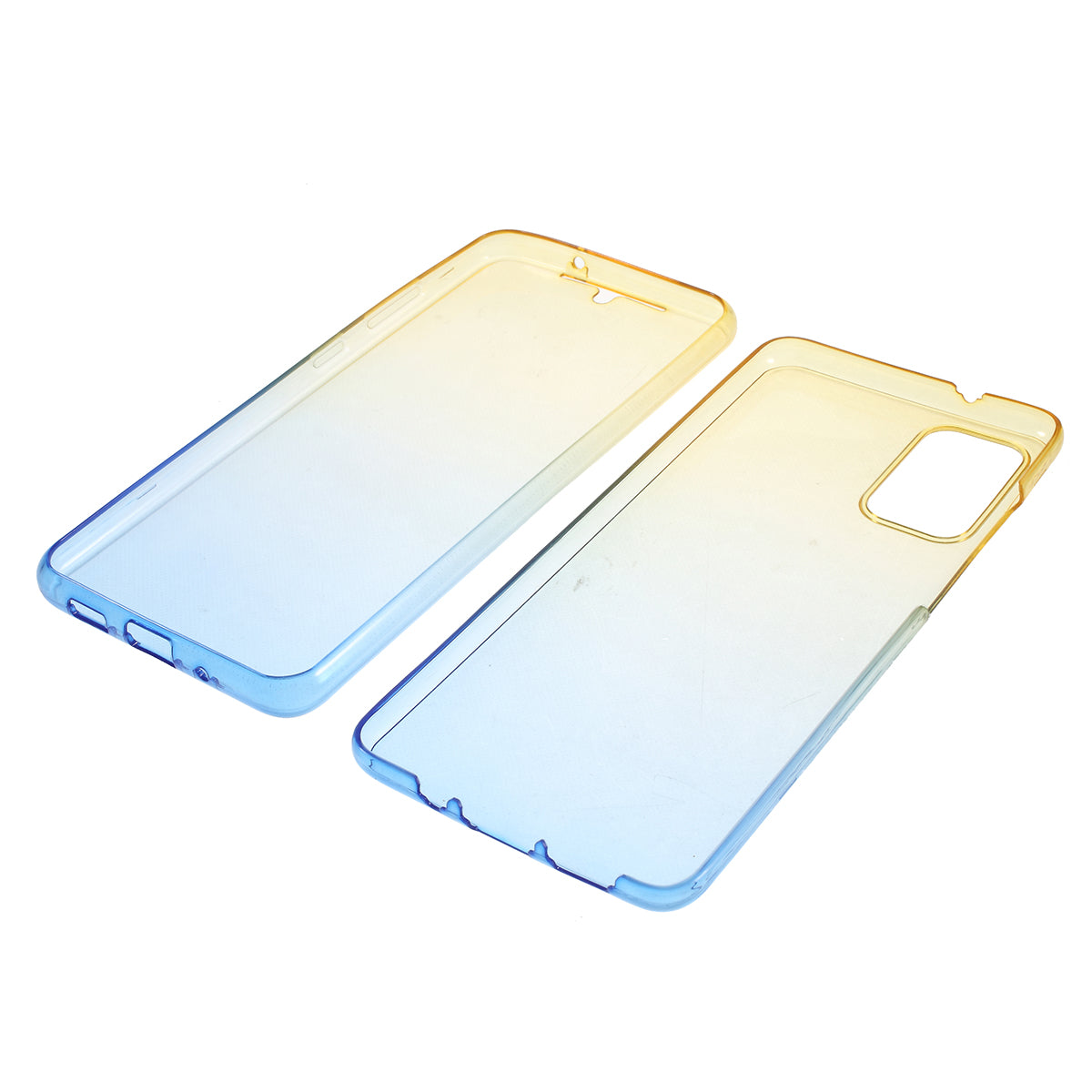 Gradient Color Front + Back 2-Piece Full Protection TPU Case for Samsung Galaxy S20 Plus - Yellow / Blue