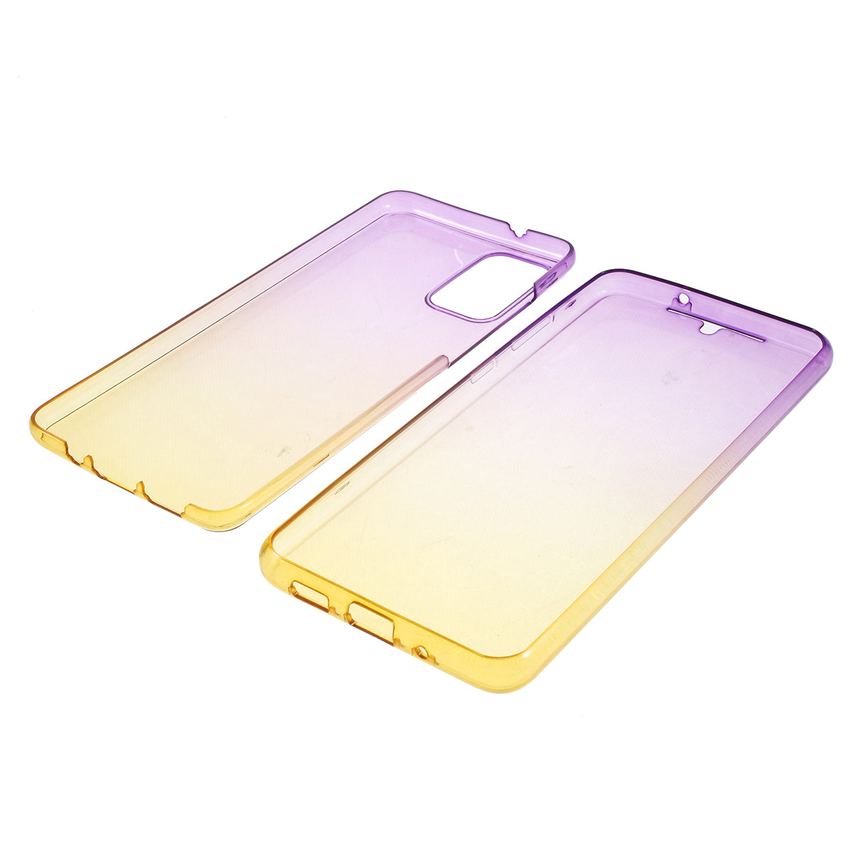 Gradient Color Front + Back 2-Piece Full Protection TPU Case for Samsung Galaxy S20 Plus - Purple / Yellow