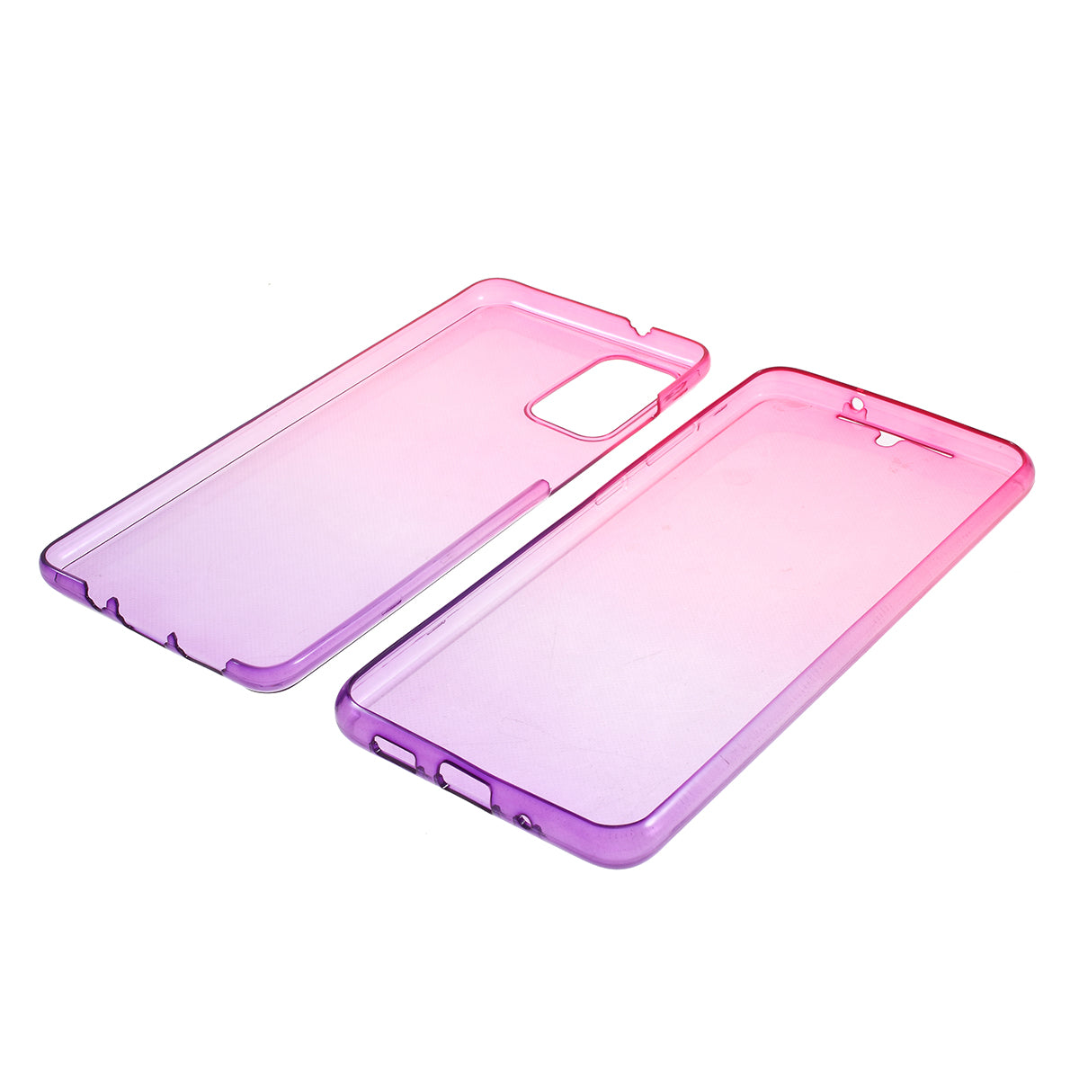 Gradient Color Front + Back 2-Piece Full Protection TPU Case for Samsung Galaxy S20 Plus - Rose / Purple