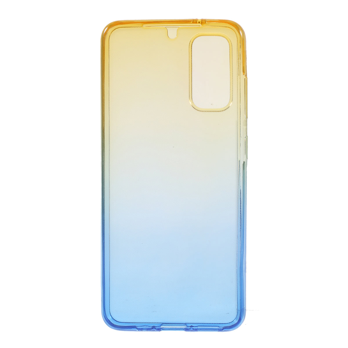 Gradient Color All-wrapped 2-Piece TPU Mobile Case for Samsung Galaxy S20 4G/S20 5G - Yellow / Blue