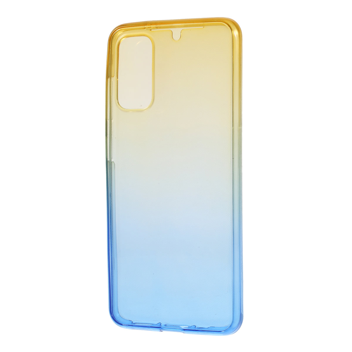 Gradient Color All-wrapped 2-Piece TPU Mobile Case for Samsung Galaxy S20 4G/S20 5G - Yellow / Blue