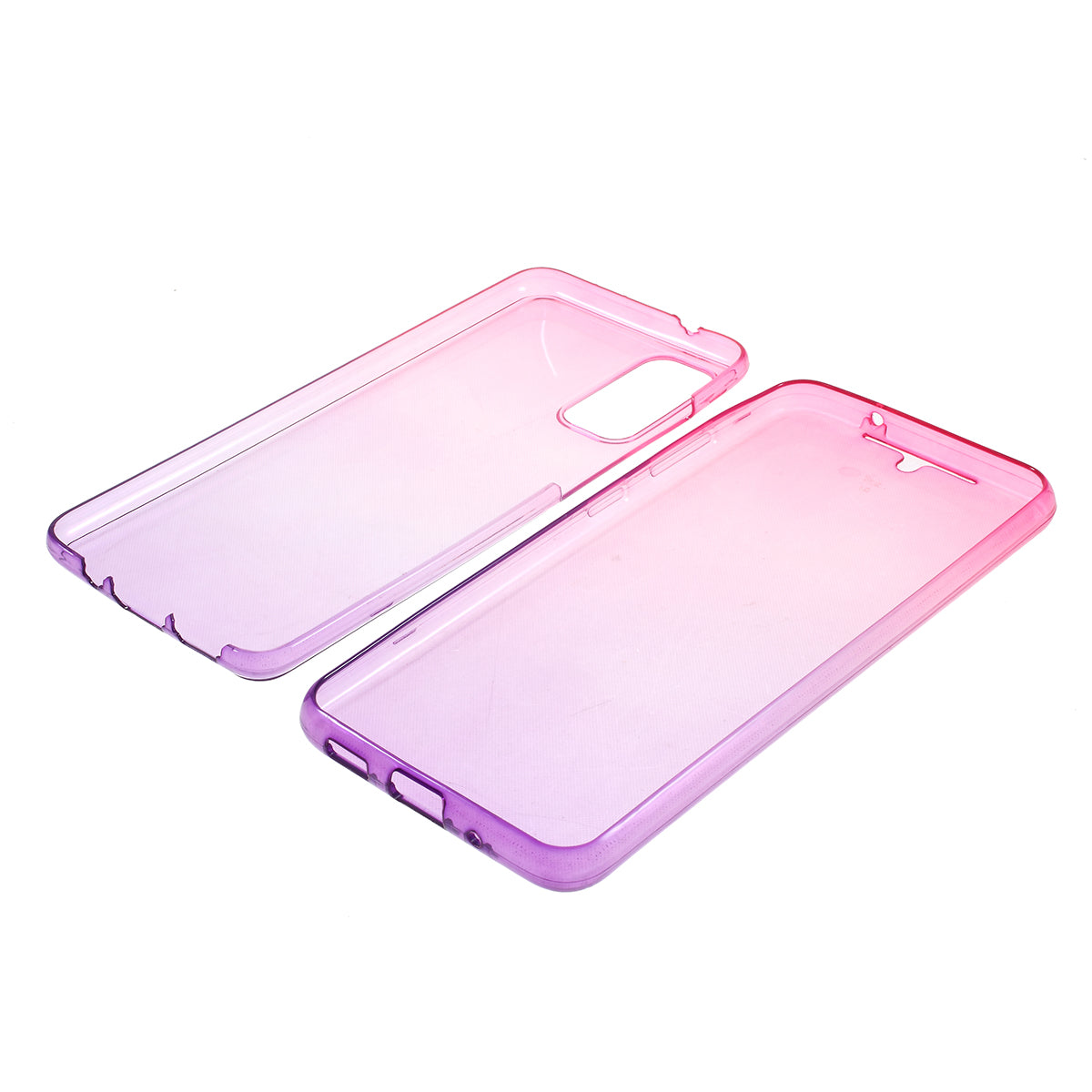 Gradient Color All-wrapped 2-Piece TPU Mobile Case for Samsung Galaxy S20 4G/S20 5G - Rose / Purple