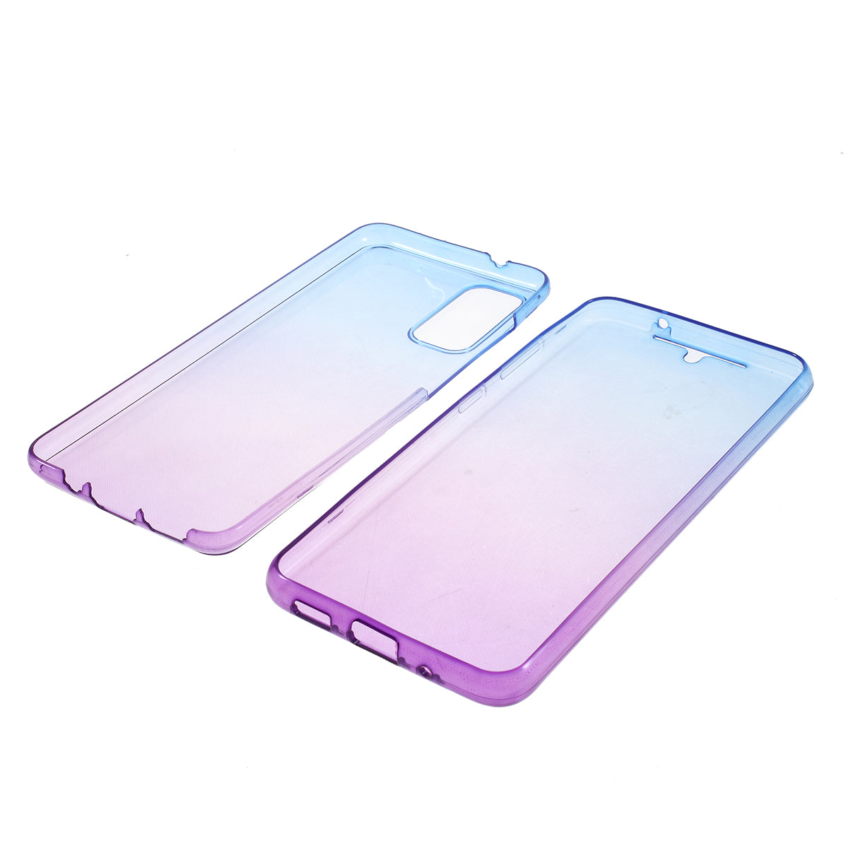 Gradient Color All-wrapped 2-Piece TPU Mobile Case for Samsung Galaxy S20 4G/S20 5G - Blue / Purple