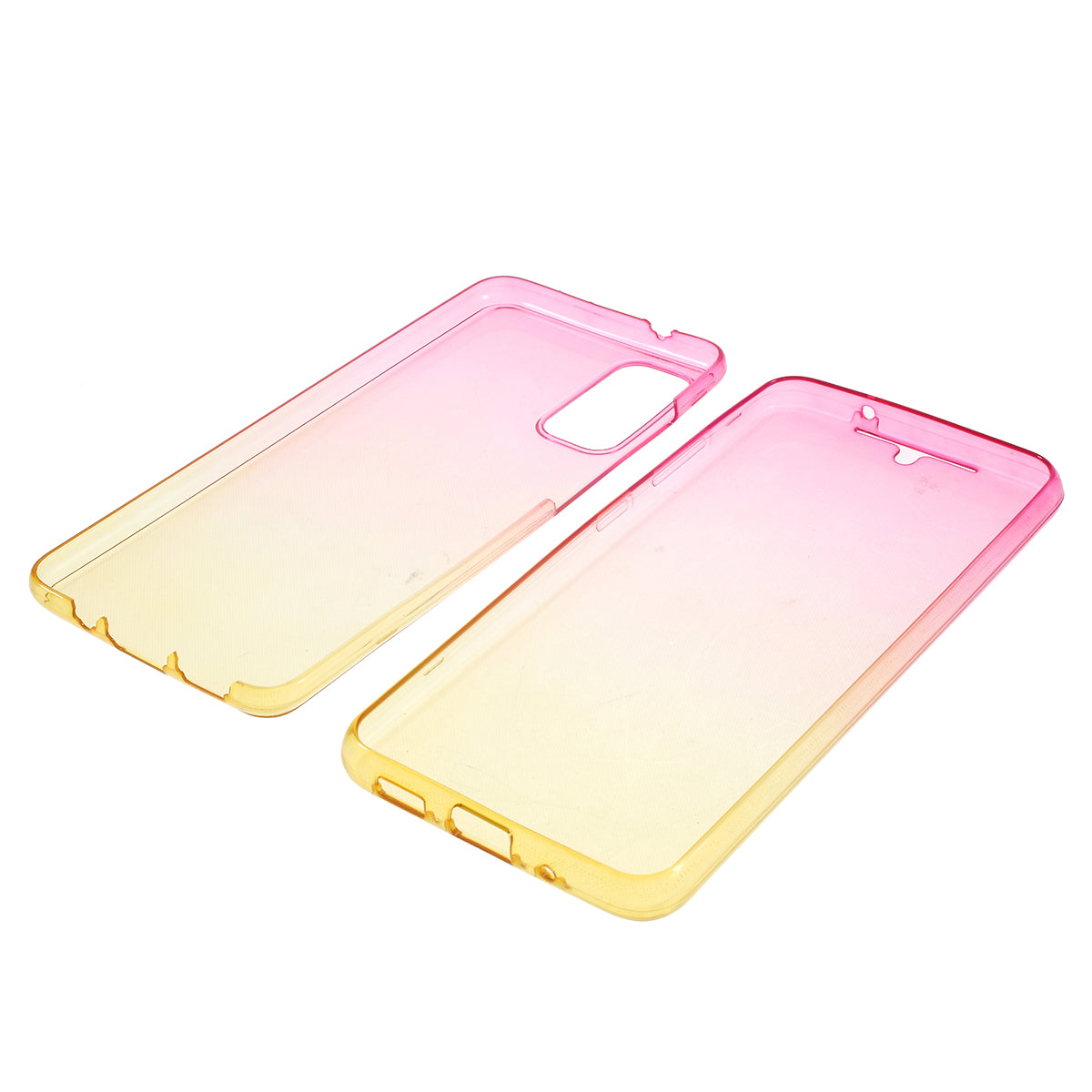 Gradient Color All-wrapped 2-Piece TPU Mobile Case for Samsung Galaxy S20 4G/S20 5G - Rose / Yellow