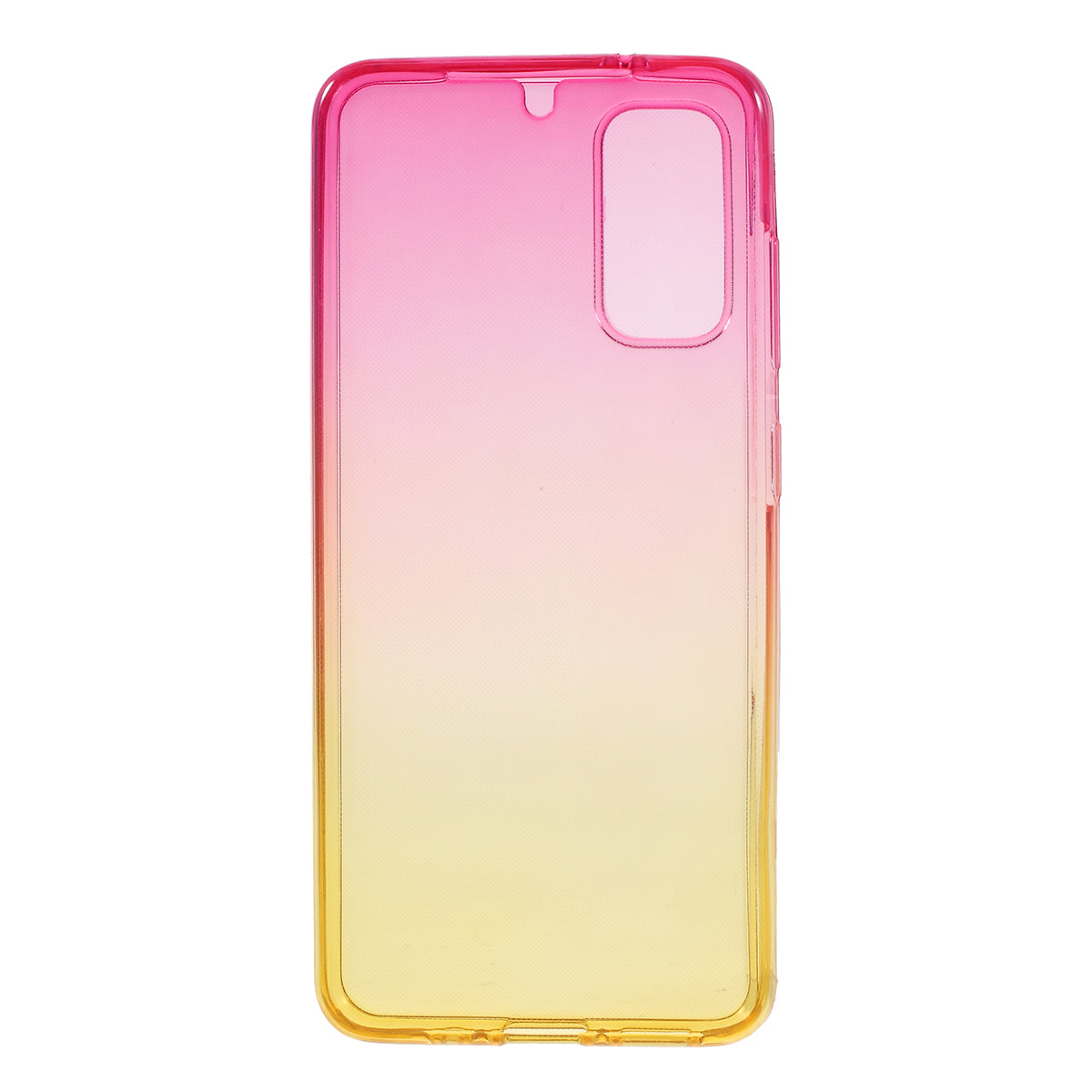 Gradient Color All-wrapped 2-Piece TPU Mobile Case for Samsung Galaxy S20 4G/S20 5G - Rose / Yellow