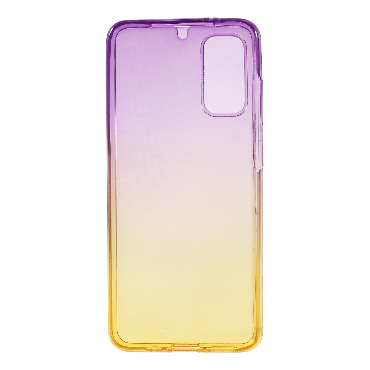 Gradient Color All-wrapped 2-Piece TPU Mobile Case for Samsung Galaxy S20 4G/S20 5G - Purple / Yellow