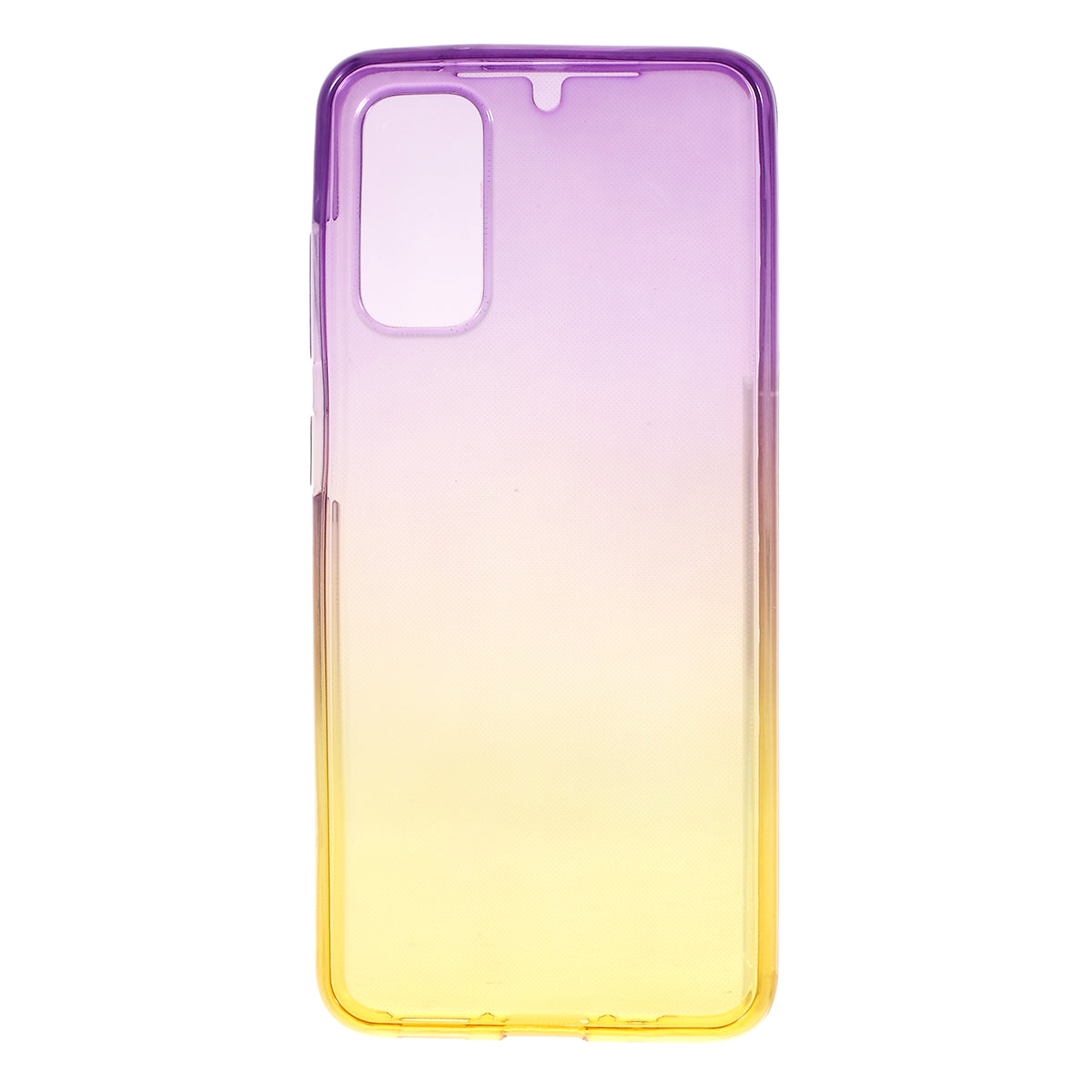 Gradient Color All-wrapped 2-Piece TPU Mobile Case for Samsung Galaxy S20 4G/S20 5G - Purple / Yellow