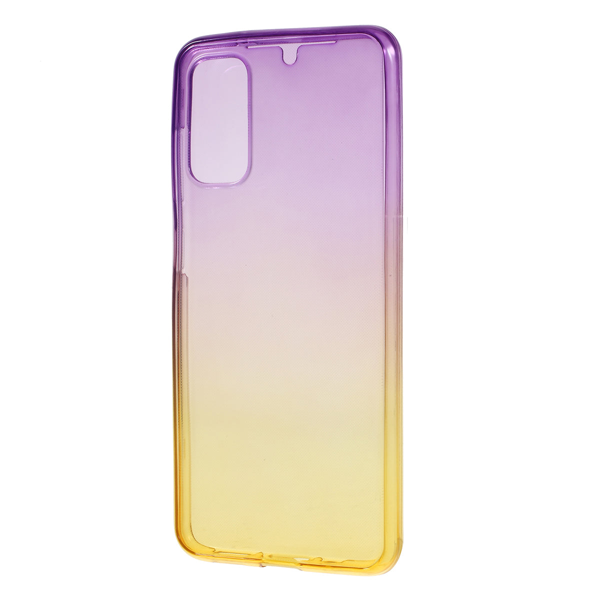 Gradient Color All-wrapped 2-Piece TPU Mobile Case for Samsung Galaxy S20 4G/S20 5G - Purple / Yellow