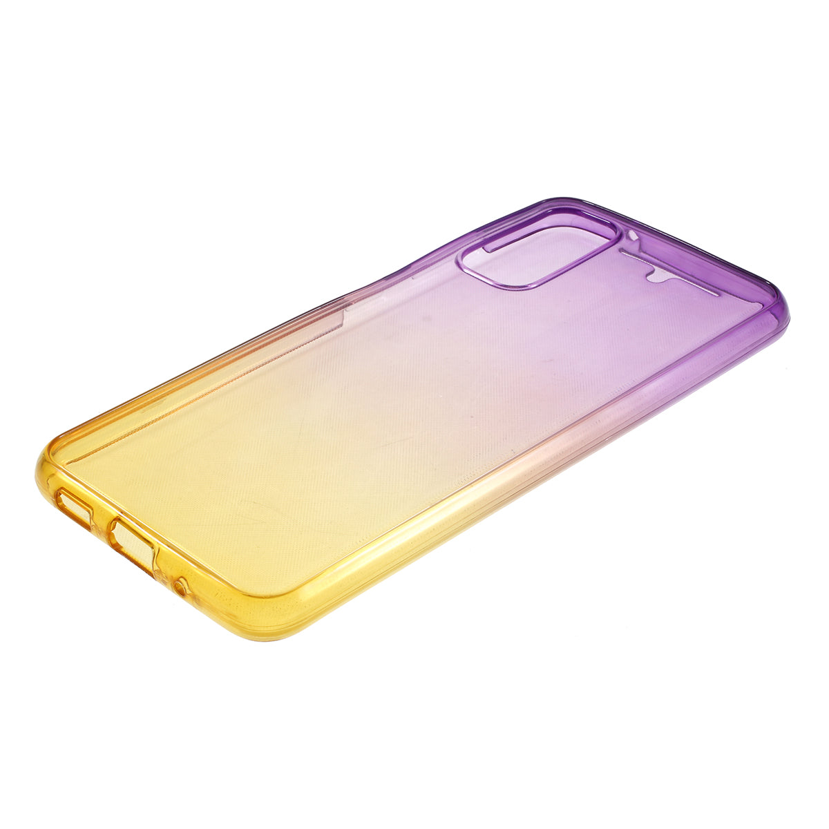 Gradient Color All-wrapped 2-Piece TPU Mobile Case for Samsung Galaxy S20 4G/S20 5G - Purple / Yellow