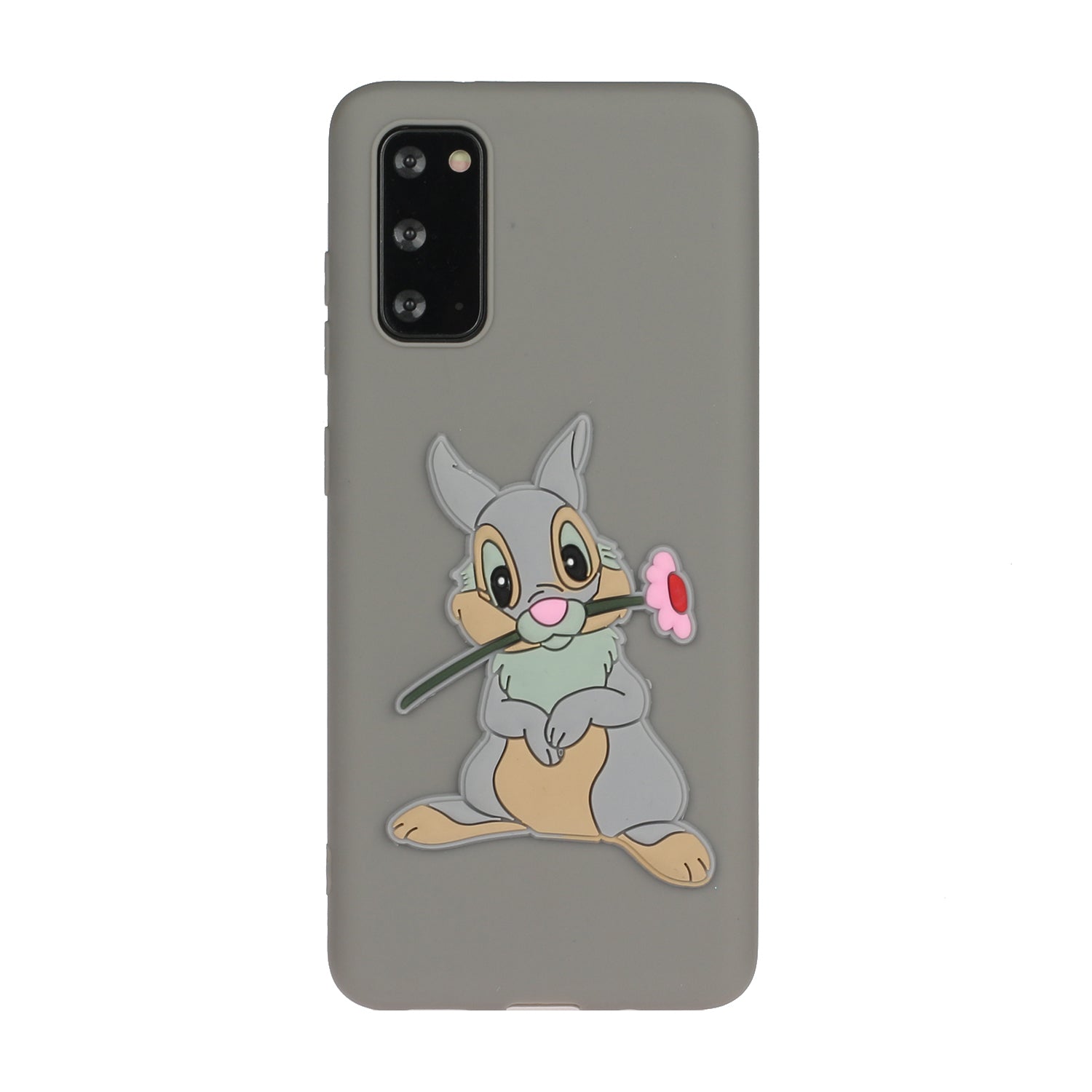 Animal Logo Decor TPU Phone Case Cover for Samsung Galaxy S20 4G/S20 5G - Grey Rabbit