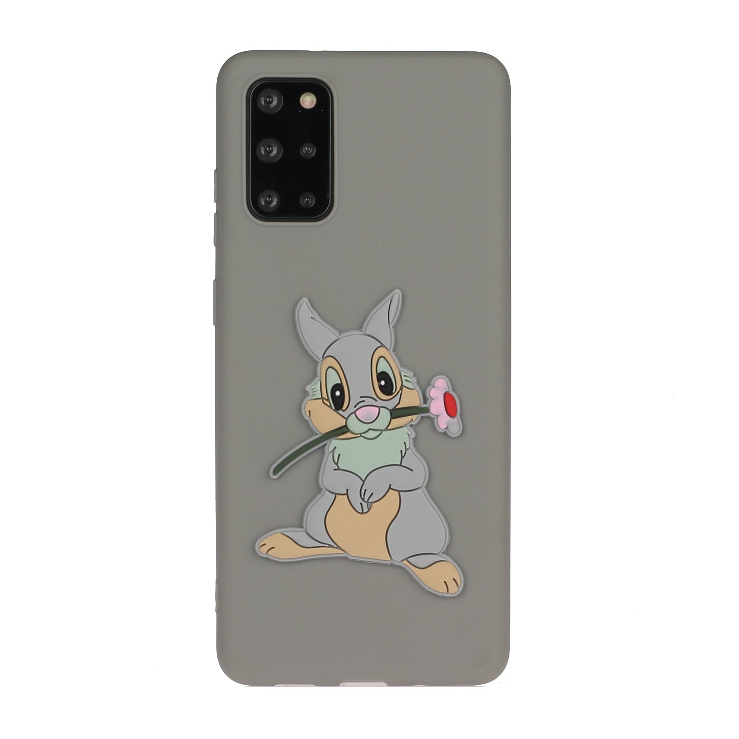 Animal Logo Decor TPU Phone Case Cover for Samsung Galaxy S20 Plus / S20 Plus 5G - Grey Rabbit