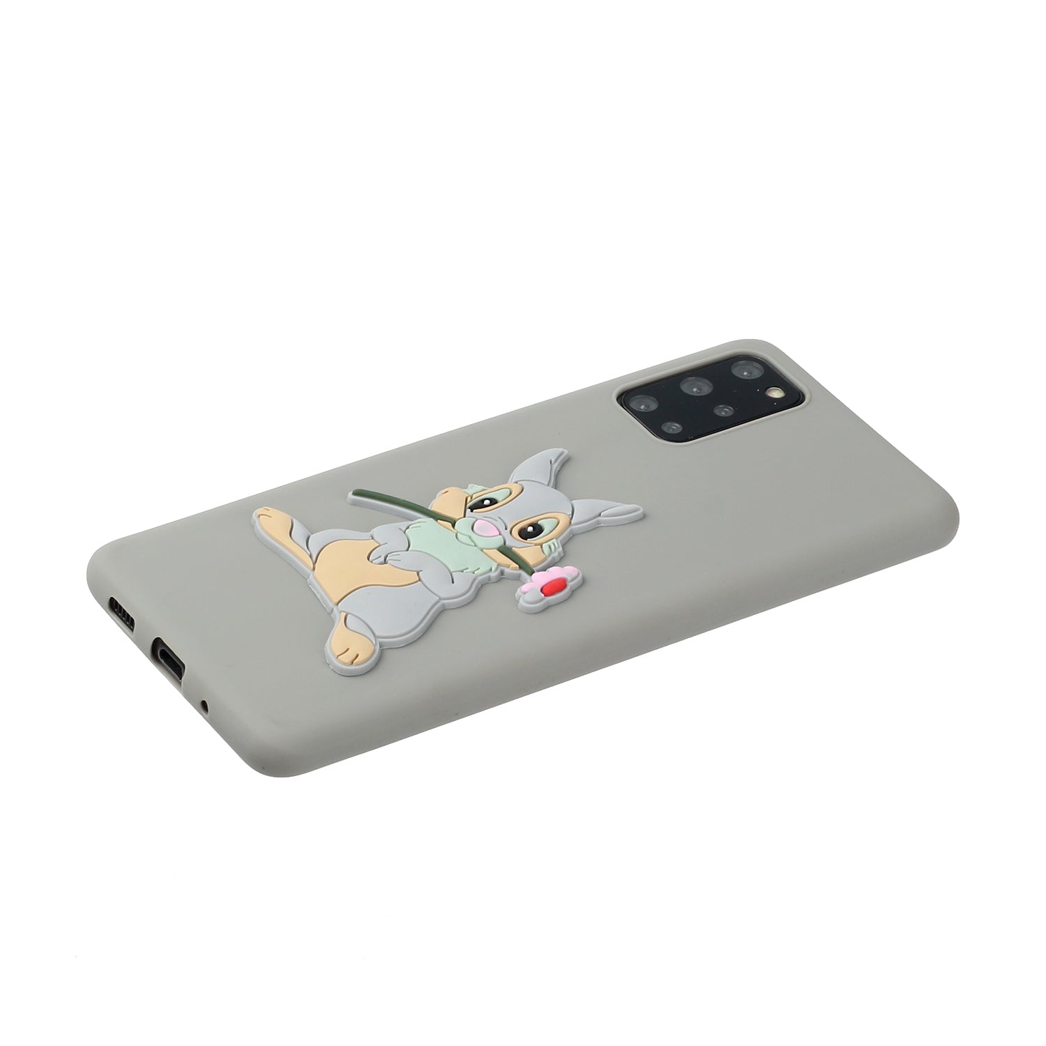 Animal Logo Decor TPU Phone Case Cover for Samsung Galaxy S20 Plus / S20 Plus 5G - Grey Rabbit