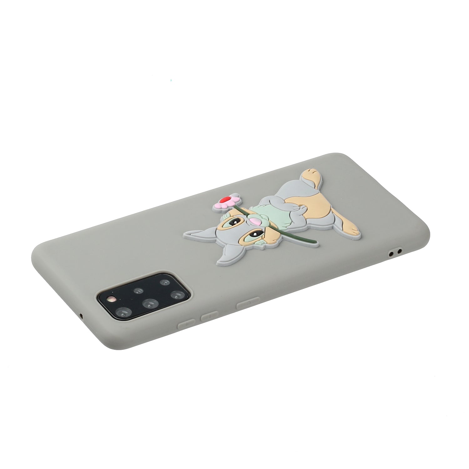 Animal Logo Decor TPU Phone Case Cover for Samsung Galaxy S20 Plus / S20 Plus 5G - Grey Rabbit