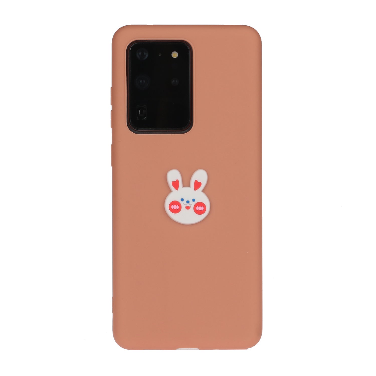 Animal Logo Decor TPU Phone Case Cover for Samsung Galaxy S20 Ultra - Rabbit Head