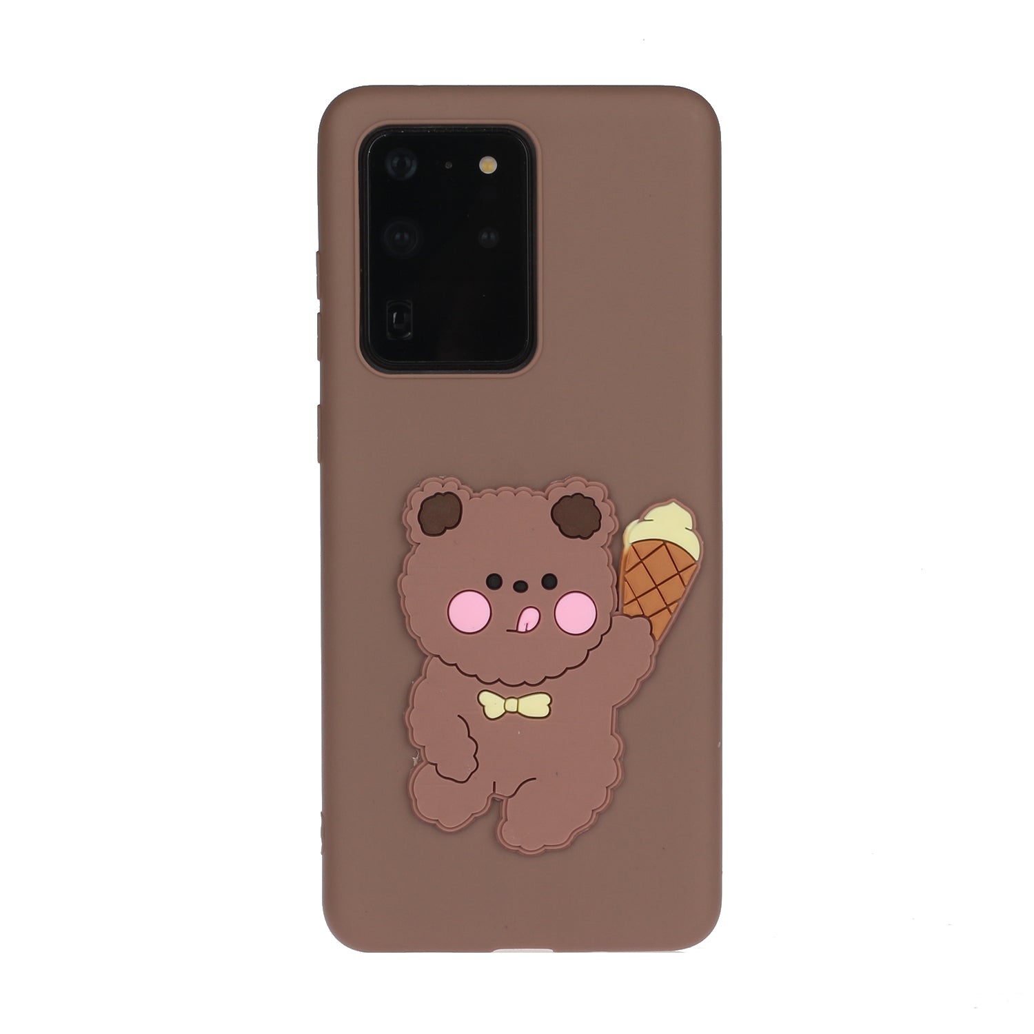 Animal Logo Decor TPU Phone Case Cover for Samsung Galaxy S20 Ultra - Bear