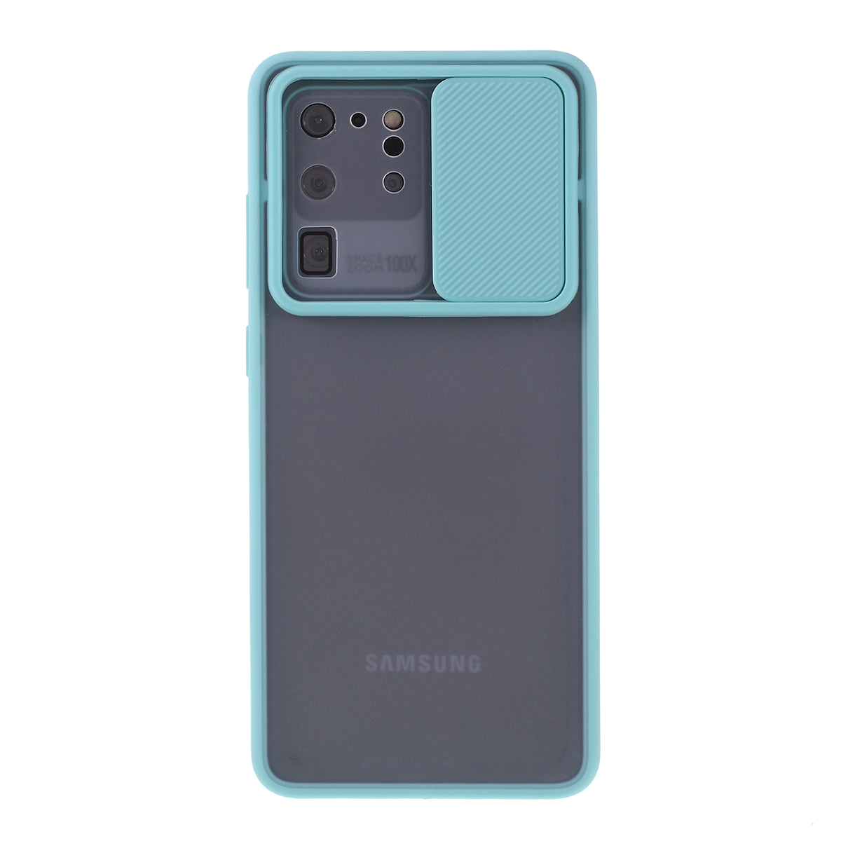 PC + TPU Matte Case with Slide Camera Shell for Samsung Galaxy S20 Ultra - Cyan