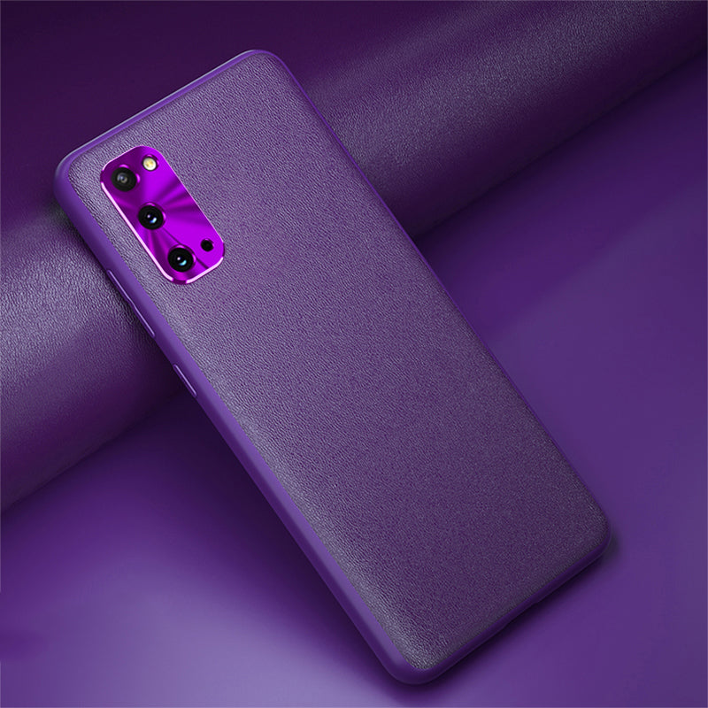 Solid Color PU Leather Coated TPU Case for Samsung Galaxy S20 4G/S20 5G - Purple