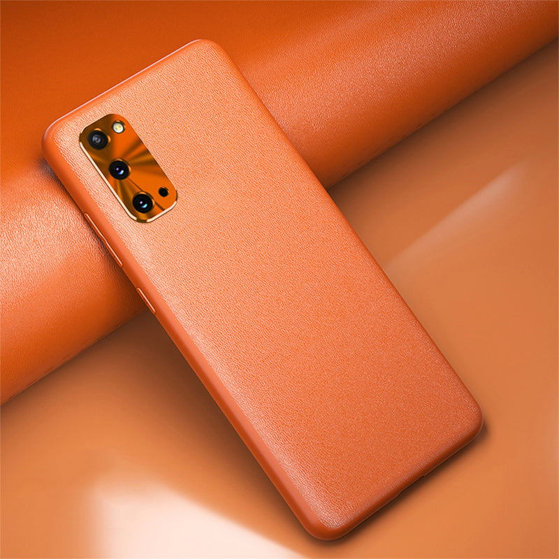 Solid Color PU Leather Coated TPU Case for Samsung Galaxy S20 4G/S20 5G - Orange