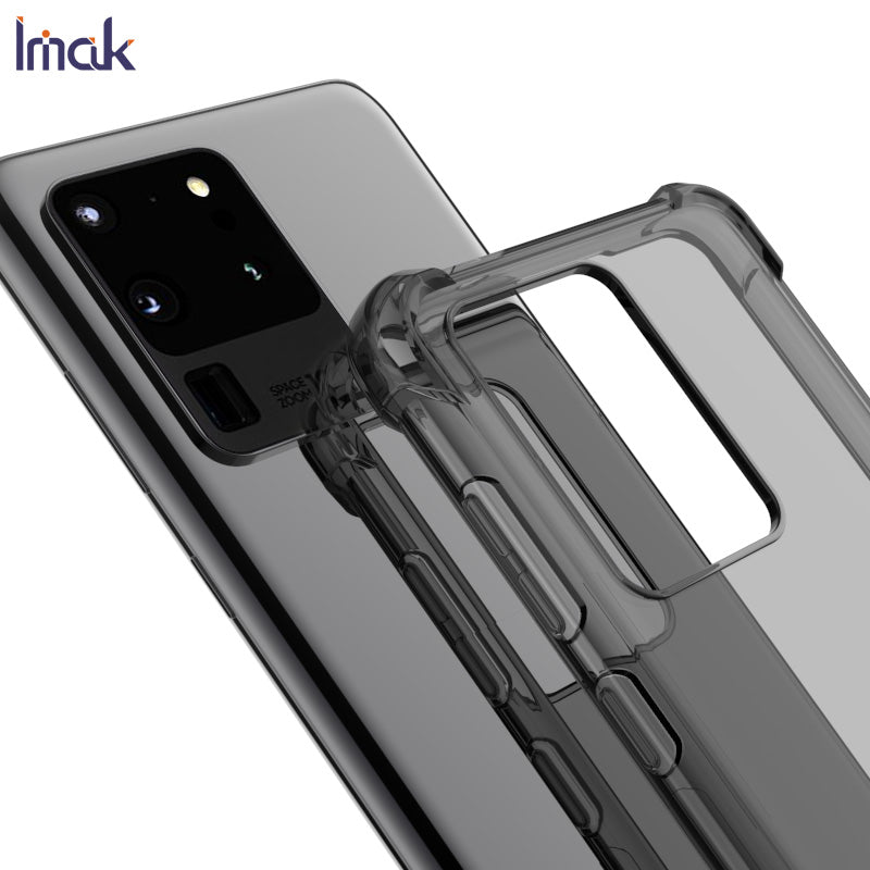 IMAK Anti-drop TPU Soft Phone Case + Screen Protector Film for Samsung Galaxy S20 Ultra 5G - Grey