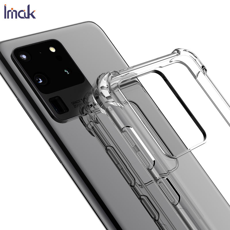 IMAK Anti-drop TPU Soft Phone Case + Screen Protector Film for Samsung Galaxy S20 Ultra 5G - Transparent