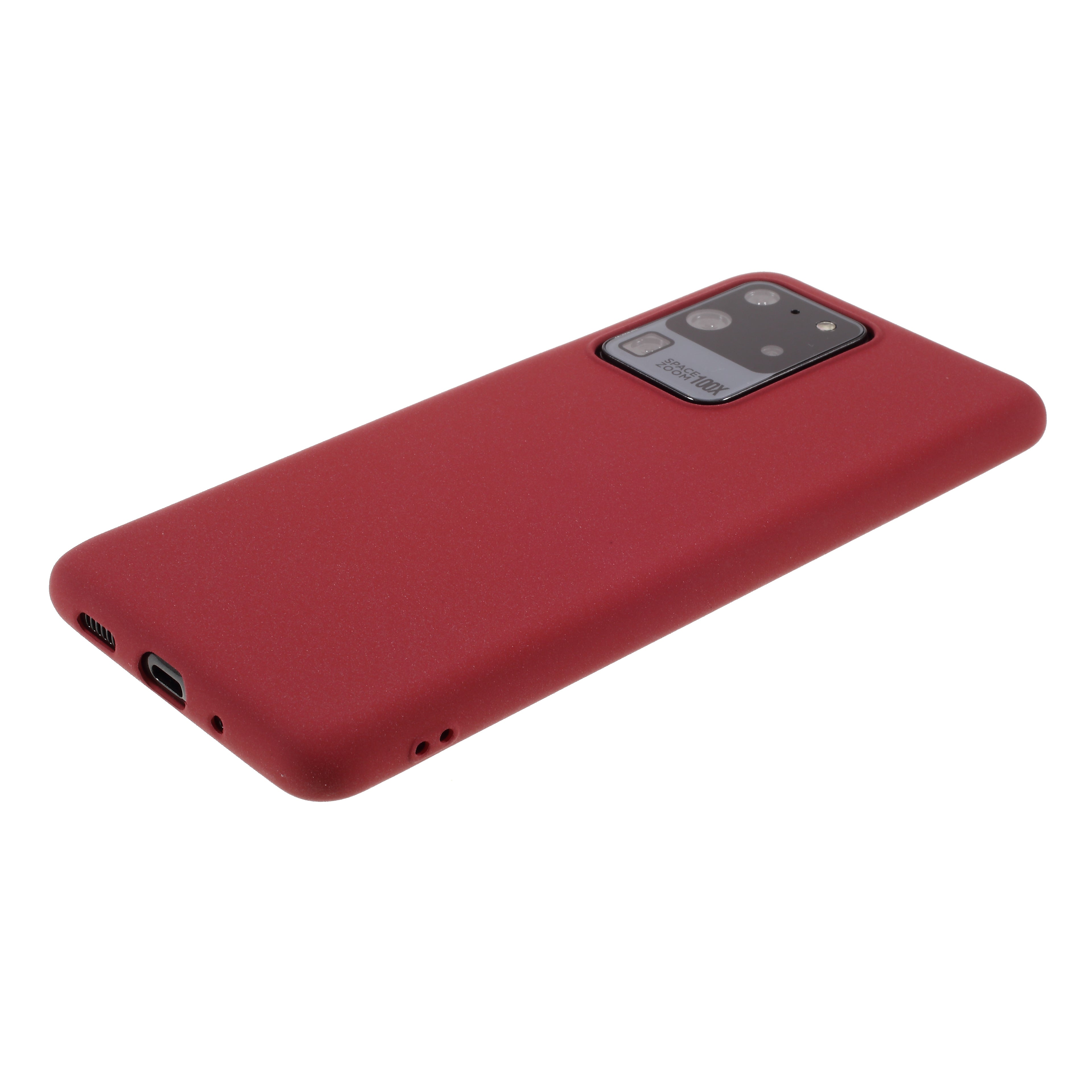 Double-sided Matte TPU Cell Phone Cover for Samsung Galaxy S20 Ultra - Red