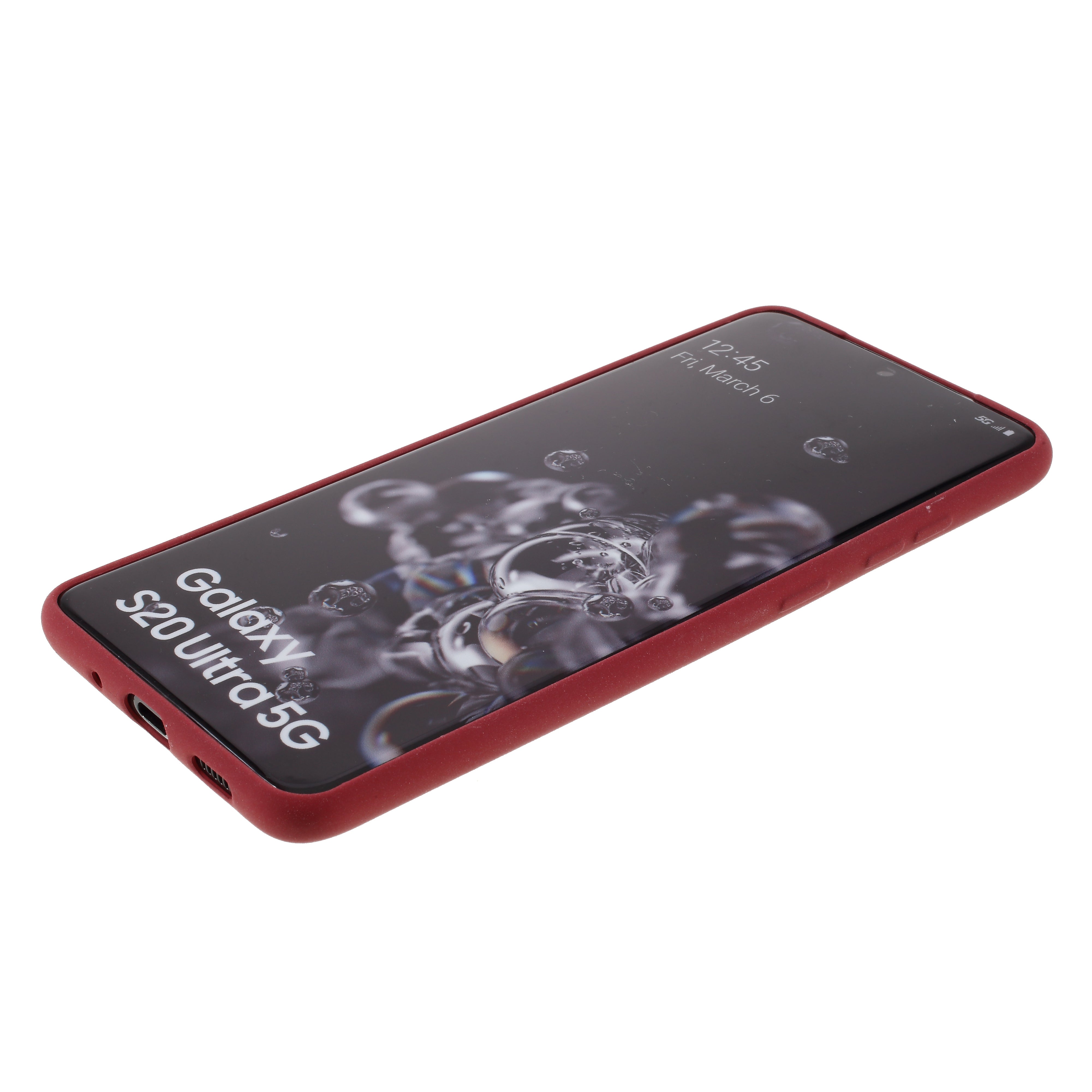 Double-sided Matte TPU Cell Phone Cover for Samsung Galaxy S20 Ultra - Red