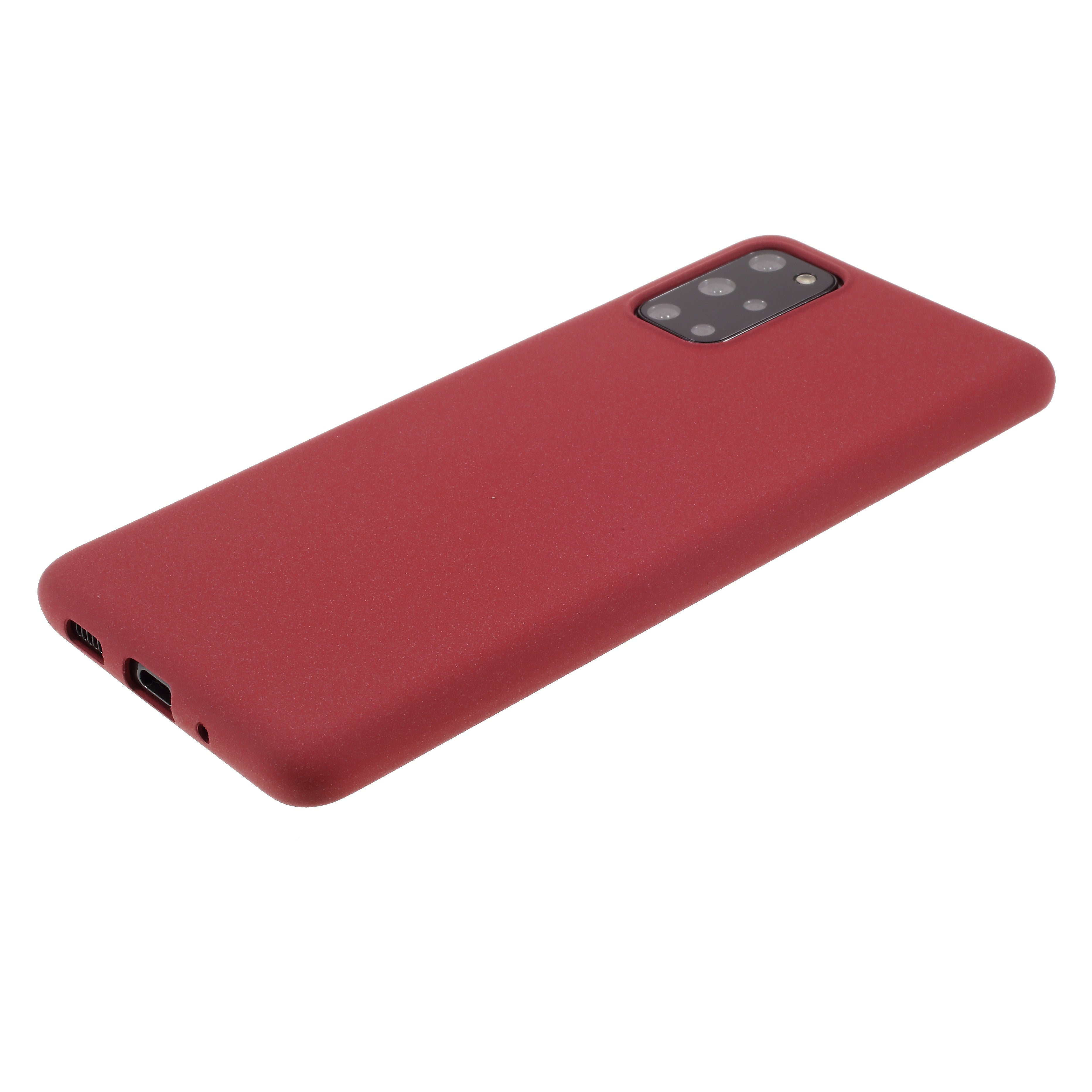 Furry Feel Double-sided Matte TPU Shell for Samsung Galaxy S20 Plus - Red