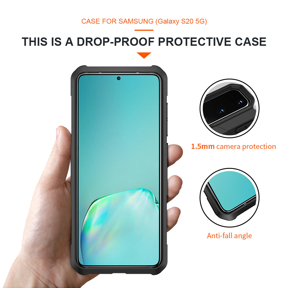 Robot Series Shockproof Anti-dropping TPU Phone Case for Samsung Galaxy S20 4G/S20 5G - Black/Transparent