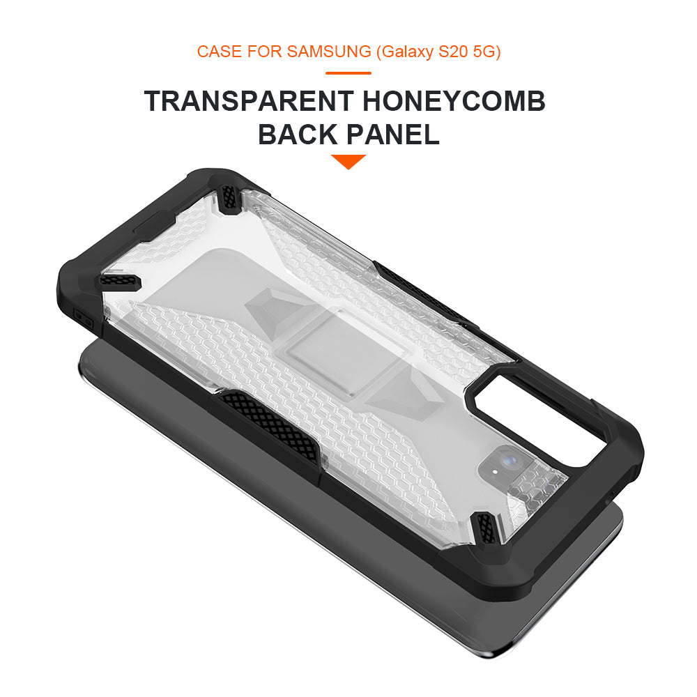 Robot Series Shockproof Anti-dropping TPU Phone Case for Samsung Galaxy S20 4G/S20 5G - Black/Transparent