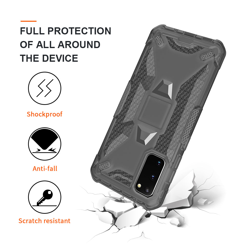 Robot Series Shockproof Anti-dropping TPU Phone Case for Samsung Galaxy S20 4G/S20 5G - Transparent Grey